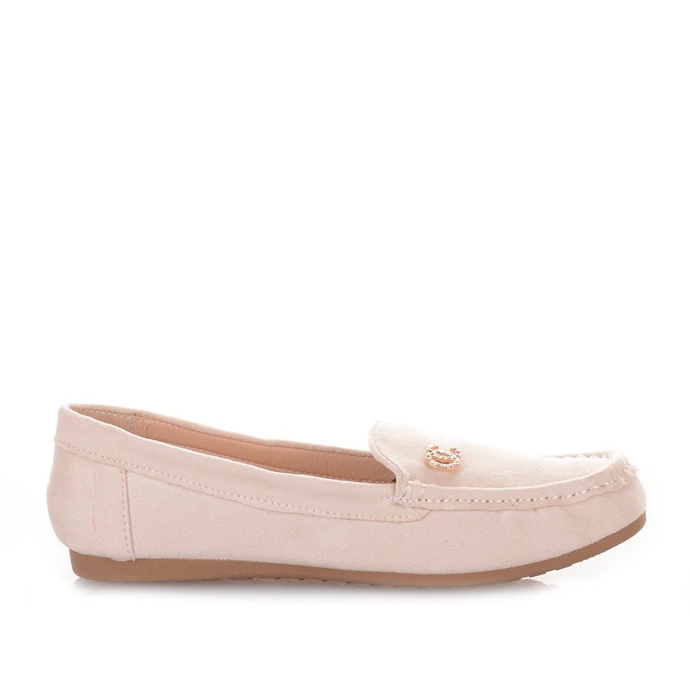 Γυναικεία σουέντ μοκασίνια σε μπεζ χρώμα BEIGE 639281