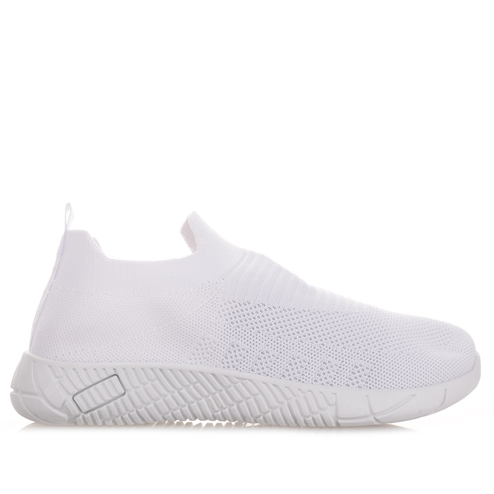 Γυναικεία λευκά αθλητικά τύπου κάλτσα WHITE 673052
