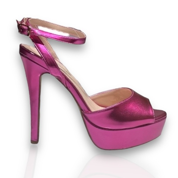 Γυναικεία φούξια μεταλιζέ πέδιλα FUCHSIA 706223
