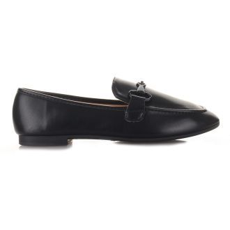 Μαύρα Μοκασίνια με αγκράφα στο ίδιο χρώμα BLACK 611802