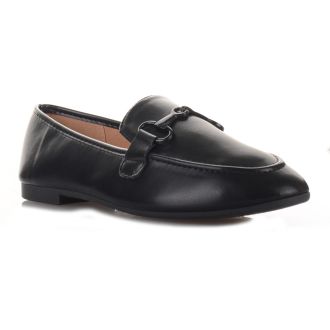 Μαύρα Μοκασίνια με αγκράφα στο ίδιο χρώμα BLACK 611802