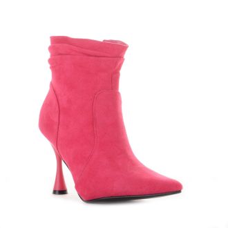 Φούξια γυναικεία μποτάκια με ιδιαίτερο τακούνι FUCHSIA 627232