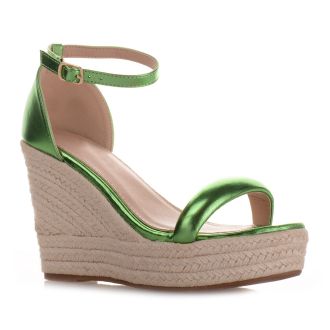 Πλατφόρμες σε μεταλιζέ πράσινο χρώμα με μπαρέτα GREEN 651560