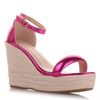 Πλατφόρμες σε μεταλιζέ φούξια χρώμα με μπαρέτα FUCHSIA 651561