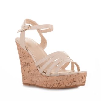 Μπεζ πλατφόρμες με φελλό BEIGE 651962