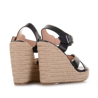 Μαύρες δερματίνη πλατφόρμες BLACK 651972