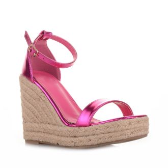 Γυναικείες πλατφόρμες με λουράκι και σκοινί FUCHSIA 651979