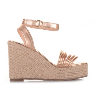 Γυναικείες πλατφόρμες σε σαμπανιζέ  χρώμα με φάσα CHAMPAGNE 651983