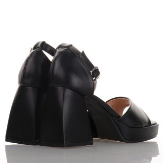 Μαύρα Πέδιλα με Χοντρό Τακούνι BLACK 651993