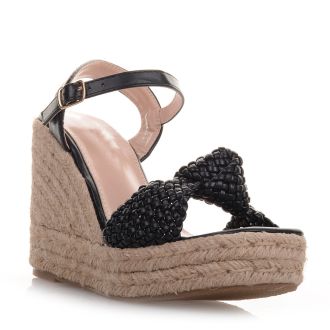 Μαύρες πλατφόρμες με φιάπα BLACK 654138