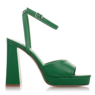 Γυναικεία πέδιλα σε πράσινο χρώμα με λουράκι GREEN 654234