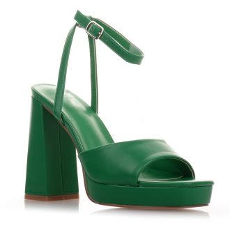 Γυναικεία πέδιλα σε πράσινο χρώμα με λουράκι GREEN 654234
