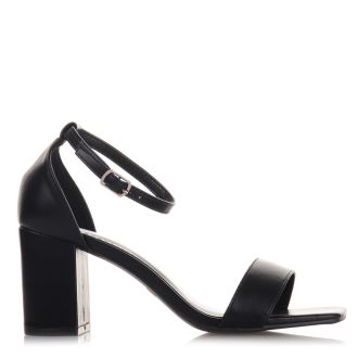 Πέδιλα σε μαύρο χρώμα με φάσα και λουράκι BLACK 666856