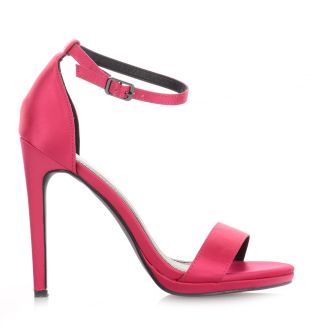 Σατέν ψηλά πέδιλα με λουράκι FUCHSIA 666920