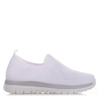 Λευκό sneakers ελαστικό τύπου κάλτσα WHITE 669779