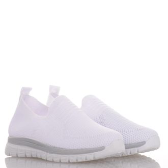 Λευκό sneakers ελαστικό τύπου κάλτσα WHITE 669779