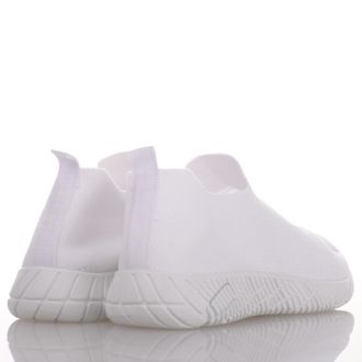 Γυναικεία λευκά αθλητικά τύπου κάλτσα WHITE 673052