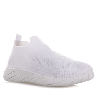 Γυναικεία λευκά αθλητικά τύπου κάλτσα WHITE 673052