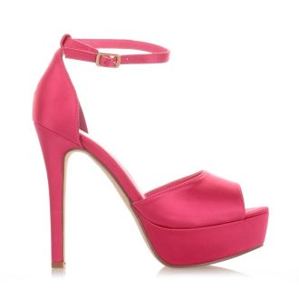 Φούξια πέδιλα με φιάπα και μπαρέτα FUCHSIA 674122