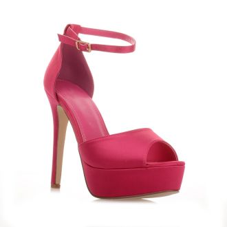 Φούξια πέδιλα με φιάπα και μπαρέτα FUCHSIA 674122