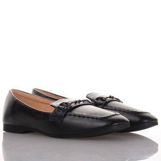 Μαύρα μοκασίνια με αλυσίδα BLACK 674348
