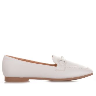 Λευκά μοκασίνια με αλυσίδα WHITE 674350