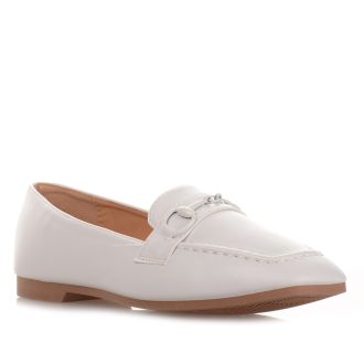 Λευκά μοκασίνια με αλυσίδα WHITE 674350