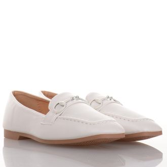 Λευκά μοκασίνια με αλυσίδα WHITE 674350