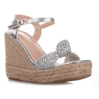 Ασημί πλατφόρμες με φιάπα SILVER 677761