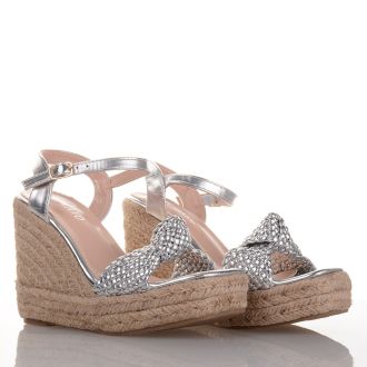 Ασημί πλατφόρμες με φιάπα SILVER 677761