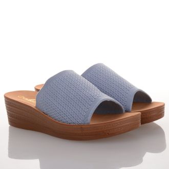 Μπλε Πλατφόρμες με Υφασμάτινη Φάσα BLUE 680493