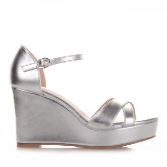 Ασημί Πλατφόρμες με χιαστί φάσα SILVER 686161