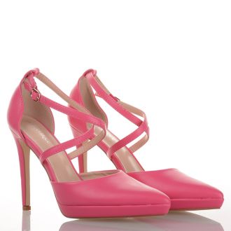 Φούξια Γόβες με Χιαστί Λουράκι FUCHSIA 687355