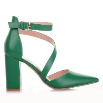 Πράσινες Γόβες με Χοντρό Τακούνι GREEN 687604
