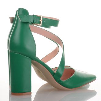 Πράσινες Γόβες με Χοντρό Τακούνι GREEN 687604