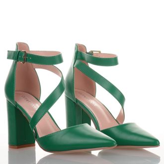 Πράσινες Γόβες με Χοντρό Τακούνι GREEN 687604
