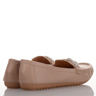 Μπεζ Γυναικεία Μοκασίνια με αγκράφα KHAKI 688126