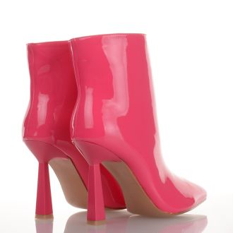 Φούξια Λουστρίνι Μποτάκια με λεπτό τακούνι FUCHSIA 696369