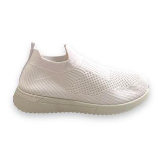 Λευκό sneakers ελαστικό τύπου κάλτσα WHITE 702178