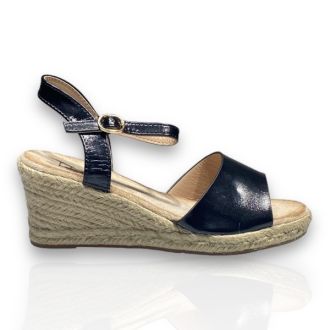 Γυναικείες μεταλιζέ μαύρες πλατφόρμες BLACK 702422