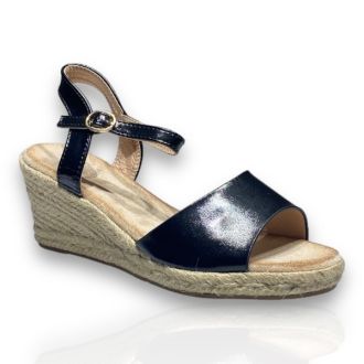 Γυναικείες μεταλιζέ μαύρες πλατφόρμες BLACK 702422