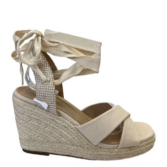 Μπέζ Lace Up Πλατφόρμες BEIGE 703013