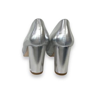 Γυναικείες ασημί γόβες με χοντρό τακούνι SILVER 704520