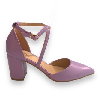 Γυναικείες μωβ με χοντρό τακούνι PURPLE 704524