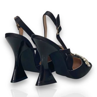 Γυναικείες μαύρες γόβες BLACK 704528