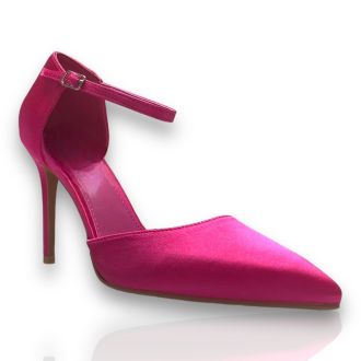 Φούξια σατέν Μυτερές Γόβες FUSHIA 704738