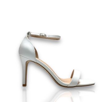 Γυναικεία πέδιλα με λεπτό τακούνι WHITE 704740