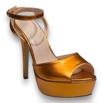 Γυναικεία πορτοκαλί μεταλιζέ πέδιλα ORANGE 706224