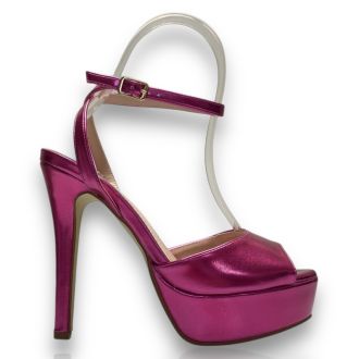 Γυναικεία μεταλιζέ πέδιλα FUCHSIA 706231