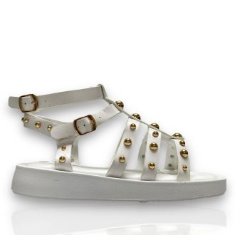 Γυναικεία flatforms σε λευκό χρώμα WHITE 706540